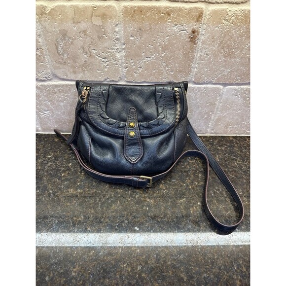 Vintage Oryany Flap Hobo Crossbody Bag Purse Chocolate Brown Pebbled Leather - Picture 1 of 12